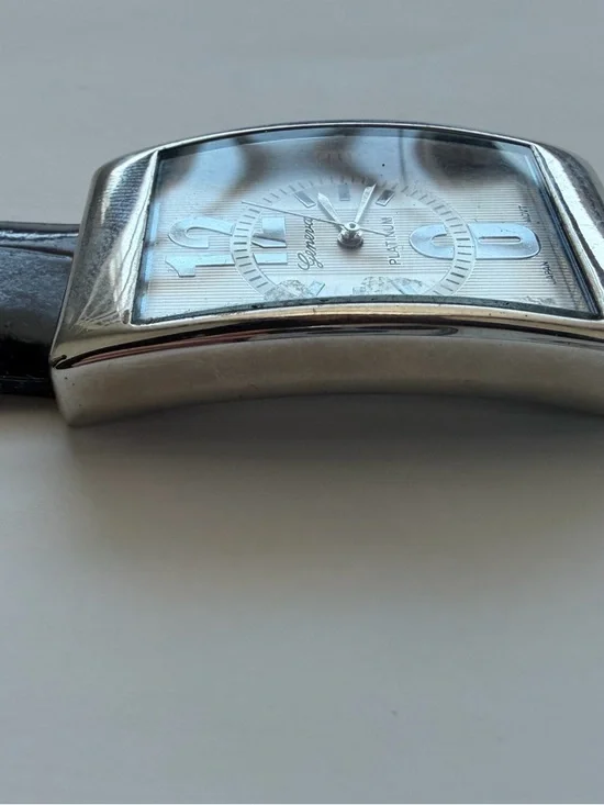 Geneva Platinum 6795 Diving Watch Large Rectangular Case  with Black Strap - Picture 3 of 3